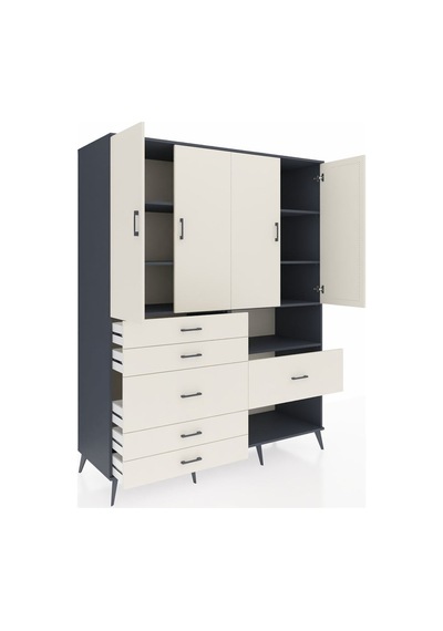 Kronos Gardrop 7 Raflı 6 Çekmeceli 4 Kapaklı 176x59x221 Antrasit-aytaşı Aytaşı Kronos Gardrop 7 Raflı 6 Çekmeceli 4 Kapaklı 176x59x221 Antrasit-aytaşı Aytaşı
