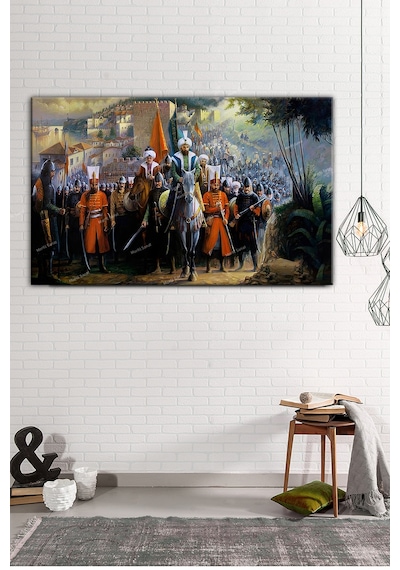 İstanbulun Fethi Fatih Sultan Mehmet Şehre Giriş Kanvas Tablo 60 x 40