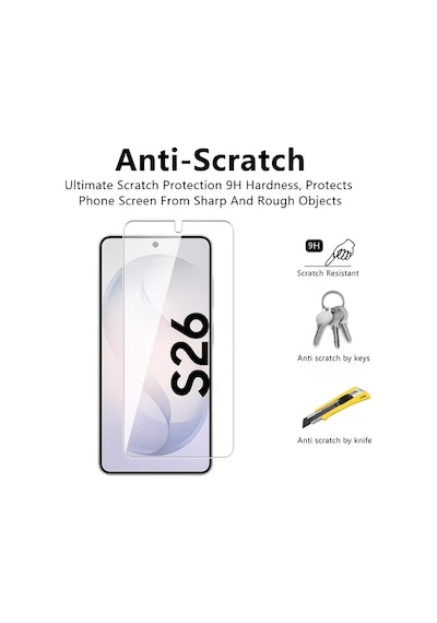 Samsung Galaxy S26 İle Uyumlu Ekran Koruyucu Şeffaf Temperli Kırılmaz Cam Ekran Koruyucu 3 Adet