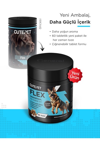 Cutepet Flex Köpek Eklem Ve Kemik Sağlığı Tableti 60 Adet Glukozamin, Kondroitin, Msm Destekli