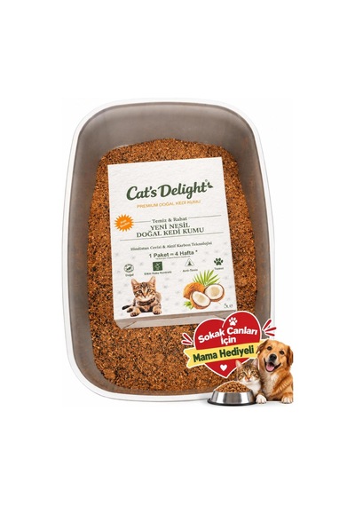 Hindistan Cevizi Kabuğu & Aktif Karbon Teknolojili Kedi Kumu 5 Litre