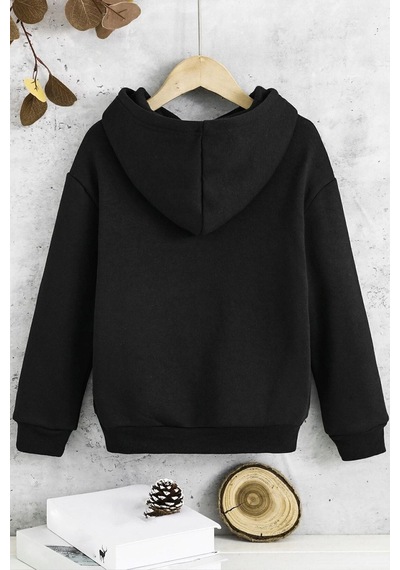 Uyguntarz Çocuk Spooky Baskılı Sweatshirt Siyah