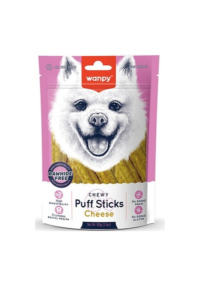 Wanpy Chewy Puff Sticks Tatlı Peynirli Tahılsız Köpek Ödülü 100 Gr 171-30042.01