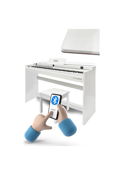 Midex PLX-140 PRO-WH Dijital Piyano Tuş Hassasiyetli Bluetooth 88 Tuşlu Kapaklı +Kulaklık +Tabure Midex PLX-140 PRO-WH Dijital Piyano Tuş Hassasiyetli Bluetooth 88 Tuşlu Kapaklı +Kulaklık +Tabure