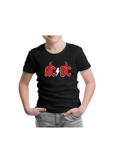 Lord Tshirt Ac Dc - Demon Fire Logo Siyah Çocuk Tshirt 001