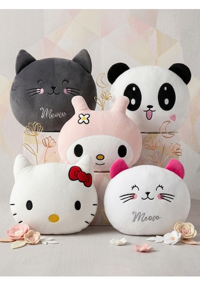 30 Cm My Melody Peluş Yastık Melodi Yastık Sevimli Tavşan Tasarımlı Yumuşak Peluş Oyuncak - 30 Cm Pudra - Beyaz