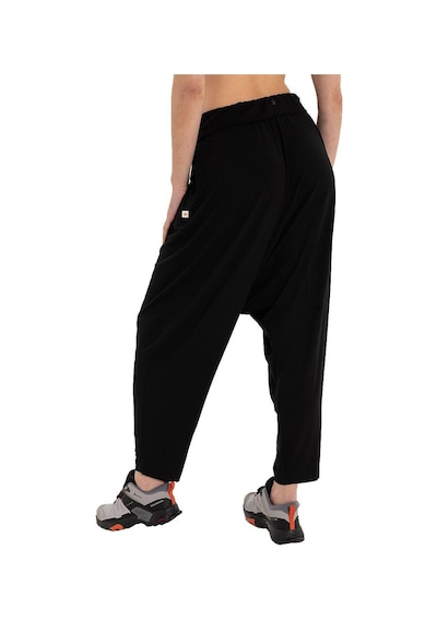 Inguz Beli Katlanabilir Yoga Şalvar Siyah