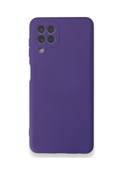 Samsung Galaxy M32 Uyumlu Kılıf Lansman Kapak Içi Kadife Doku Kamera Korumalı Silikon mor