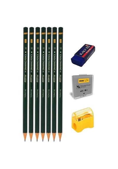 Karakalem Eskiz Çizim Seti Durolit Seti 35x50 Cm 1 Paket Resim Kağıdı Dereceli Kalem Seti Hamur Silgi Sınav Silgisi