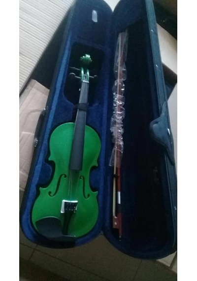 Paganini Yeşil Renk 4/4 Tam Boy Keman--Kılıf-Yay-Reçine Ful Set