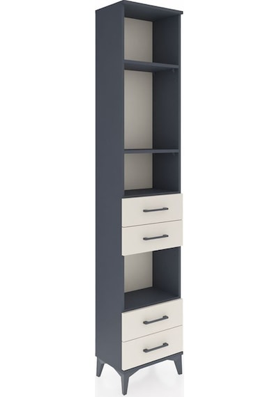 Arges Dolap 4 Raflı 4 Çekmeceli 44x30x221 Antrasit-aytaşı Antrasit