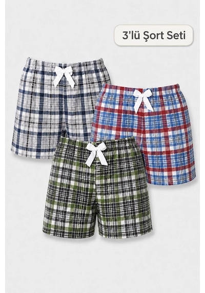Yasar Underwear Kadın Ekose Şort Pijama Altı Kurdele Detaylı Lastikli Bel Rahat Kesim Çok Renkli Çok Renkli Yasar Underwear Kadın Ekose Şort Pijama Altı Kurdele Detaylı Lastikli Bel Rahat Kesim Çok Renkli Çok Renkli