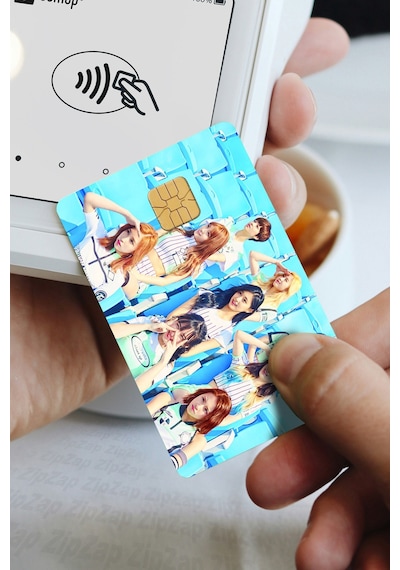 Twice Kpop K-pop Kart Kaplama Yapışkanlı Folyo Sticker 8 Adet Çok Renkli