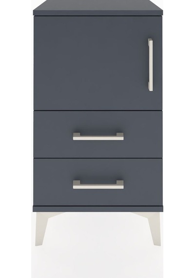 Arges Komodin 2 Raflı Tek Çekmeceli Tek Kapaklı 44x30x80 Antr... Antrasit