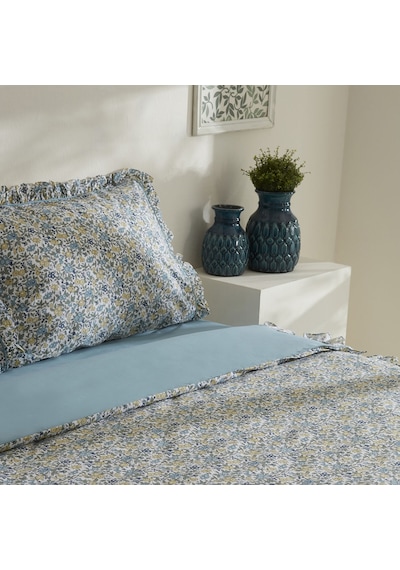 Karaca Home Minay 52 Tel %100 Pamuk Çift Kişilik Nevresim Takımı Mavi MAVI