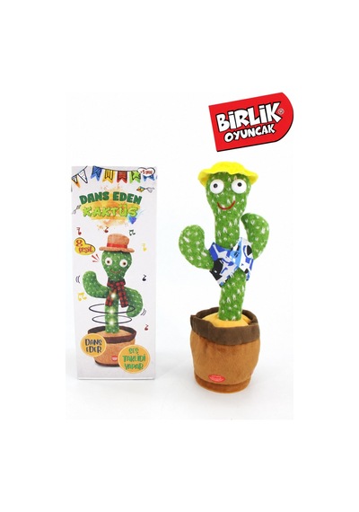 Dans Eden Kaktüs Ses Taklitli Işıklı Müzikli Peluş Oyuncak +3 Yaş