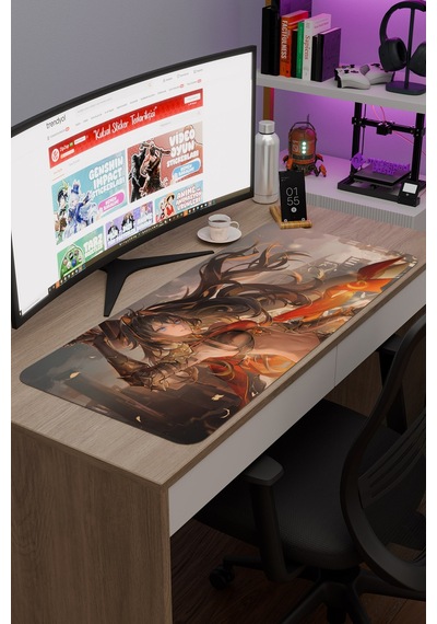 Dehya Genshin Impact Anime Gacha V5 - 90x40 Xxl Gaming Mouse Pad Fare Altlığı