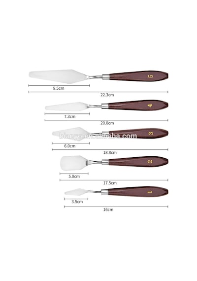 Tr 5 Li Metal Spatula Seti, Çelik Spatul, Akrilik, Yağlı Boya, Hobi Çalışmaları