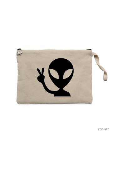 Zepplin Giyim Alien Funny Clutch Astarlı Cüzdan / El Çantası