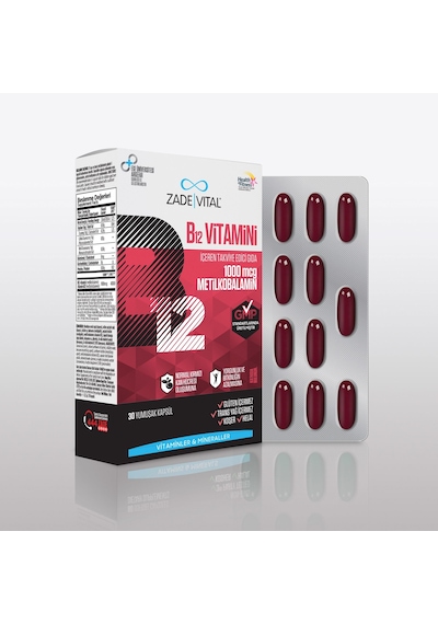 Zade Vital Vitamin B12 30 Yumuşak Kapsül -
