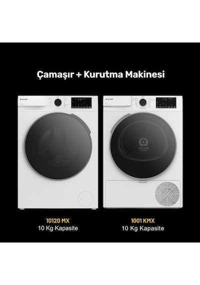 Arçelik 10120 Mx 10 KG Çamaşır Makinesi - 1001 Kmx Kurutma Makinesi