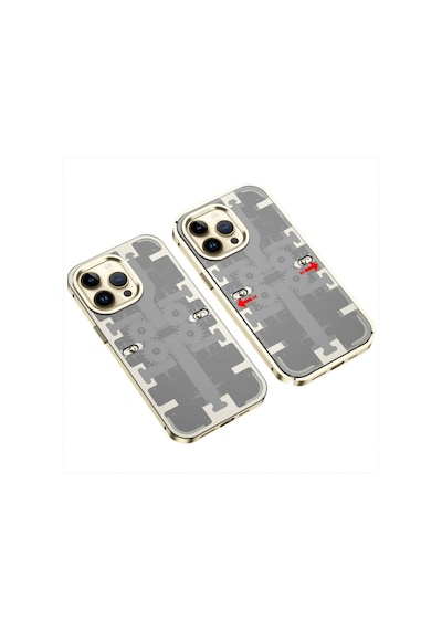 Apple iPhone Uyumlu 13 Pro Kılıf Mekanik Bumper Kapak - Gold Bzsxx00 1