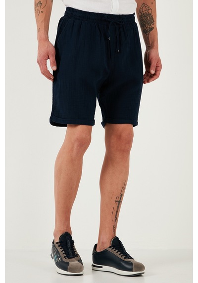 Buratti % 100 Pamuk Regular Fit Normal Bel Müslin Erkek Short Cf25S657802 Lacivert