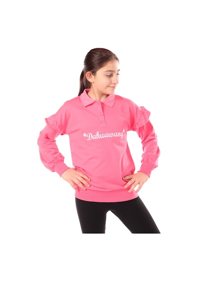 Toontoy Kız Çocuk Nakışlı Sweatshirt Fuşya