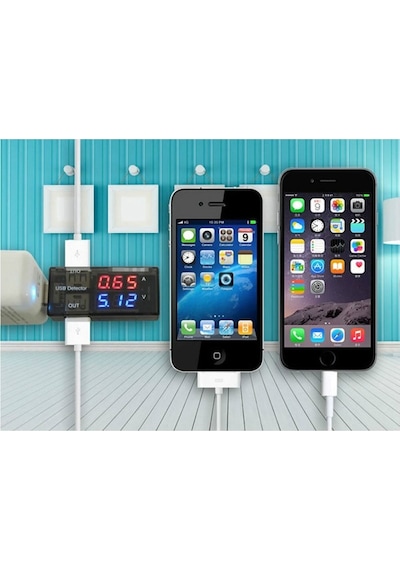 Çift Usb Çıkışlı Voltmetre Ampermetre Akım Voltaj Izleyici Şarj Kws-10va