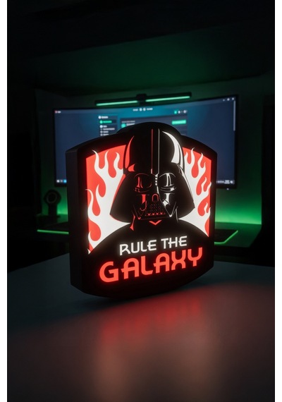 Star Wars Darth Vader Tasarımlı Dekoratif Aydınlatma 23x22cm Mektrend976 Çok Renkli