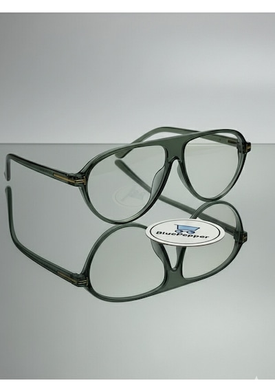 Zenit Modern Çerçeveli Gözlük Unisex Yuvarlak Stil Sahibi Mavi Işık Korumalı Camları Değişebilir Yeşil