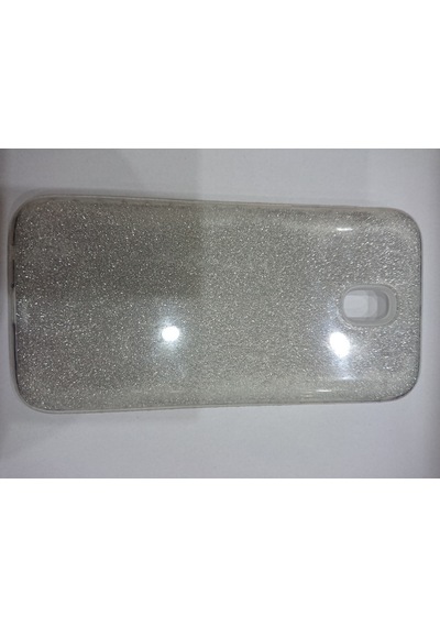 Samsung Uyumlu J5 Pro J530 Simli Kenarları Taşlı Silikon Kılıf Gri