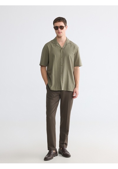 Lcw Vision Haki Regular Fit Krinkle Erkek Gömlek