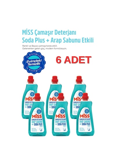Sıvı Çamaşır Deterjanı Arap Sabunu Ve Soda Etkili 1500 Ml X 6 Adet Diğer