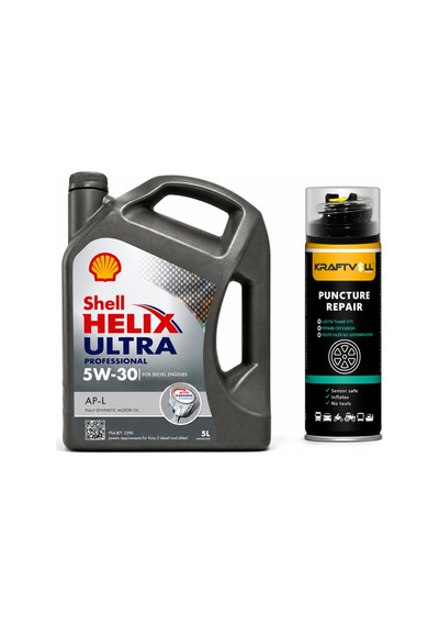 Shell Helix Ultra Pro Apl 5W-30 Motor Yağı 5 L + Lastik Tamir Kiti 400 ML