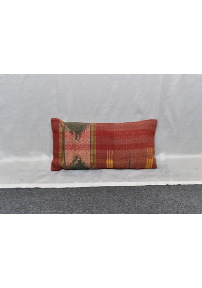 Zehra Abla Halı Yeni El Dokuma Dekoratif Lumbar Kilim Kırlent Yastık Kılıfı 6871 Çok Renkli