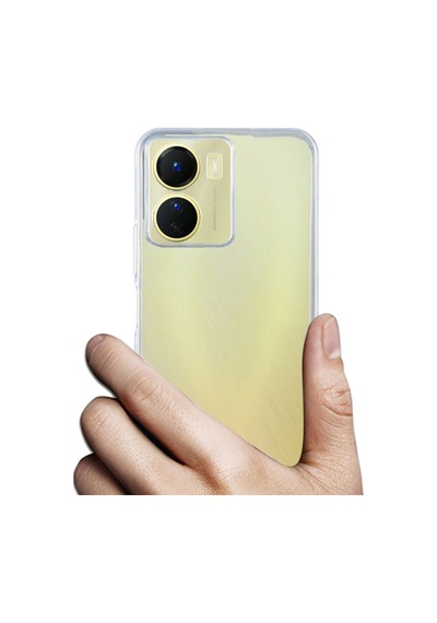 FitCase Vivo Y16 Kılıf Kamera Korumalı Silikon Şeffaf Arka Kapak