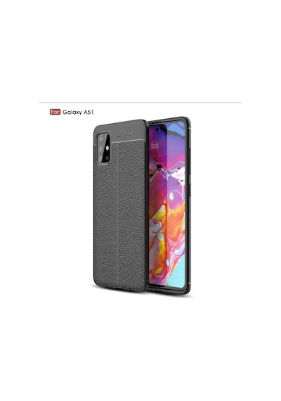 Samsung Uyumlu Galaxy A51 Kamera Korumali Deri Görünümlü Silikon Kilif 401765063
