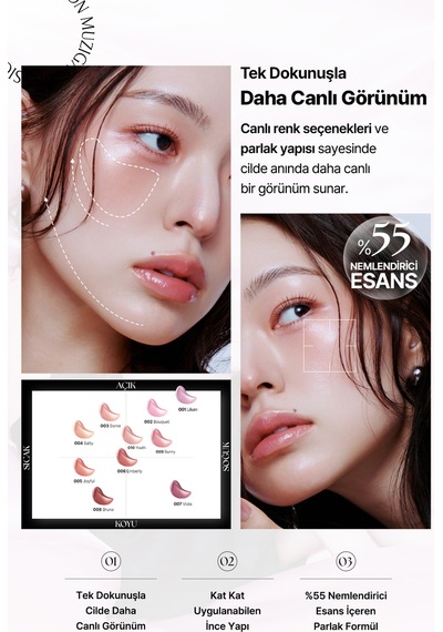 Hafif Yapılı, Ciltle Bütünleşen Parlak Bitişli Likit Allık Muzıgae Mansıon Objet Blush 006 Emberly 27209565