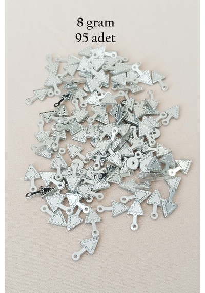 Oya Abiye Bileklik Kolye Pleksi Metalik Plastik Pul Gümüş Renk 8 Gram 95 Adet - Bnc505 Çok Renkli