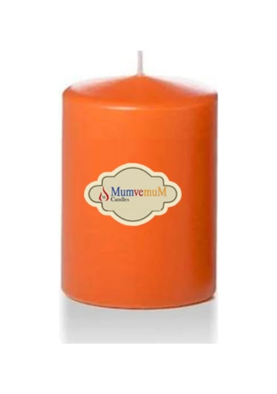3 Lü Turuncu Set Mum Çap :6 Cm Mavi