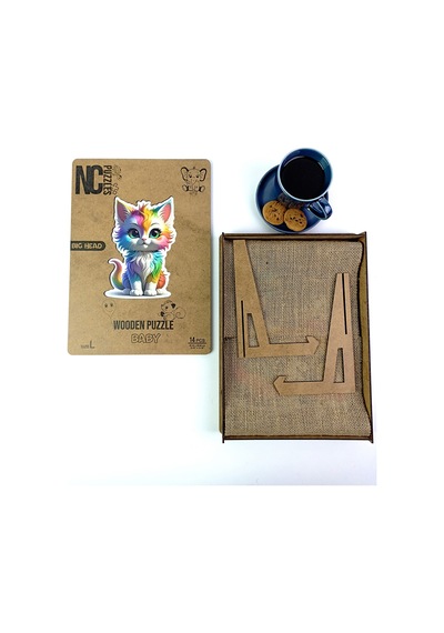 Ncpuzzles Big Head, 14 Parça Ahşap Yapboz, Bul Tak Puzzle