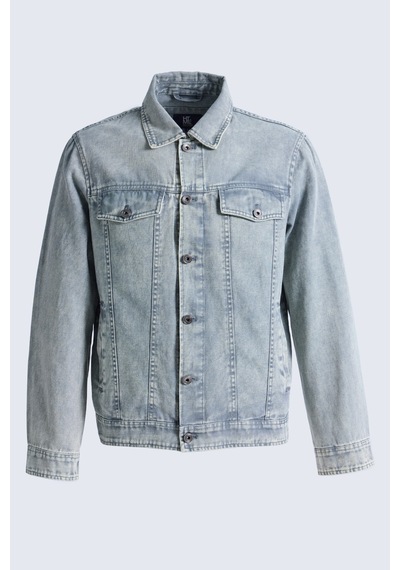 Hatemoğlu Gri Slim Fit Bebe Yaka Kot Ceket