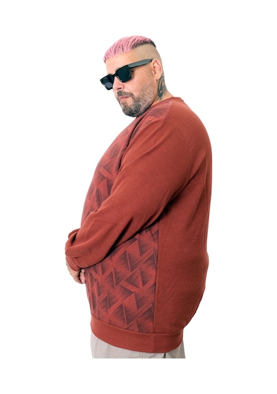 Mode Xl Erkek Bisiklet Sweatshirt Selanik U25819 Koyu Bordo