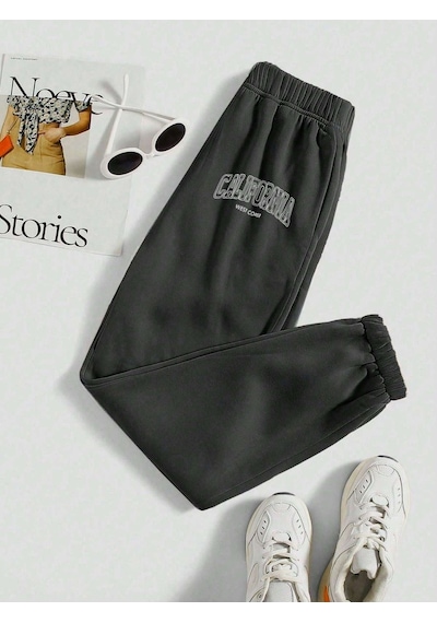 California West Coast Eşofman Altı Jogger - Füme Baskılı Lastik Paça Yüksel Bel Füme-126714 California West Coast Eşofman Altı Jogger - Füme Baskılı Lastik Paça Yüksel Bel Füme-126714