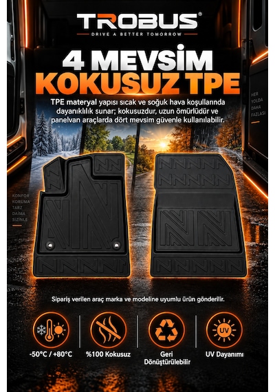 Citroen Berlingo Panelvan 2015 Karbon Desenli Premium 3d Havuzlu Oto Paspas 2 Parça Ön Takım