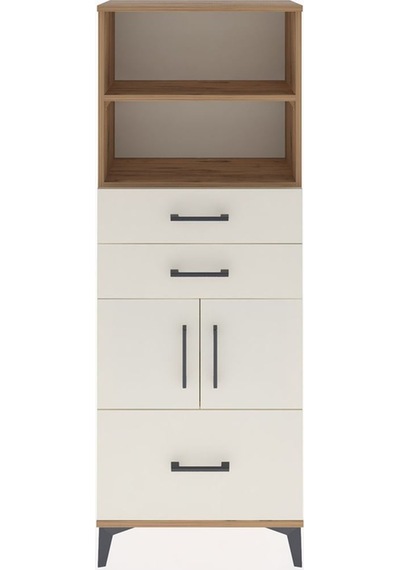 Arges Dolap 3 Raflı 3 Çekmeceli 2 Kapaklı 60x30x163 Çam-aytaşı Çam