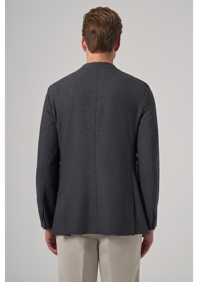 Morven Erkek Antrasit Yünlü Slim Fit Mono Yaka Ceket 26ms002009053 Antrasit