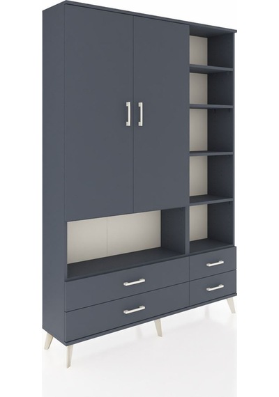 Arges Dolap 10 Raflı 4 Çekmeceli 2 Kapaklı 132x30x195 Antrasit-antrasit/antrasit Antrasıt/antrasıt Arges Dolap 10 Raflı 4 Çekmeceli 2 Kapaklı 132x30x195 Antrasit-antrasit/antrasit Antrasıt/antrasıt