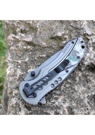 Buck Katlanabilir Bıçak X57 Yarı Otomatik Vida Kilitli Gümüş - Haki